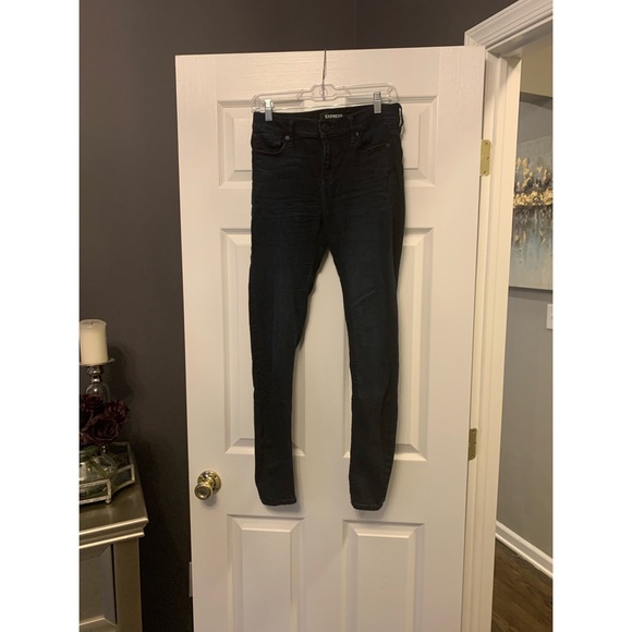 Express Supersoft Mid-Rise Dark Wash Jeans - Picture 5 of 5